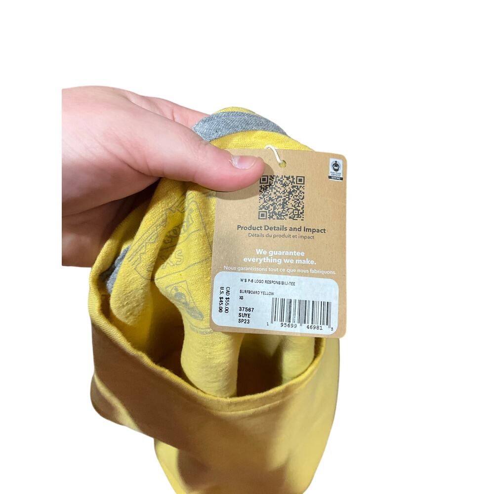 Patagonia Top Women Yellow XS NWT - Picture 3 of 3